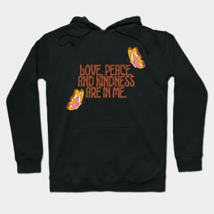 Brown Yellow Pink Illustrative Bright Peaceful Awareness Quotes Psychedelic Hoodie